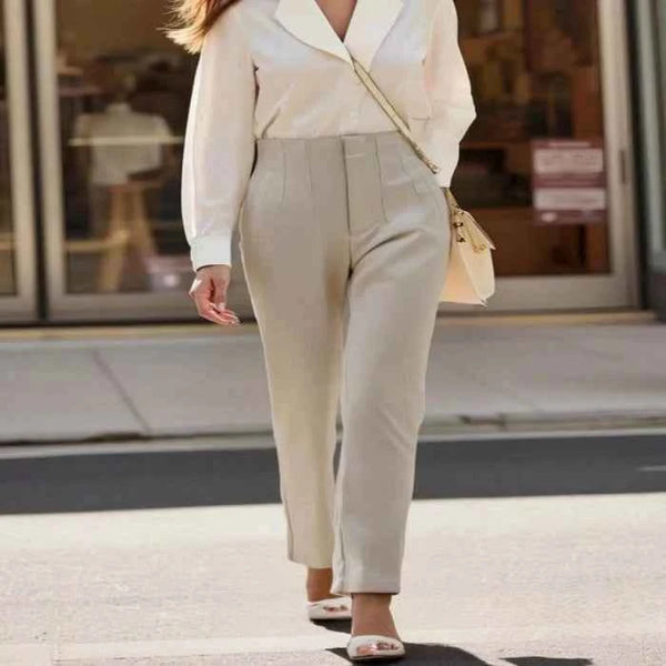 High-waisted straight-leg pants — additional view 2