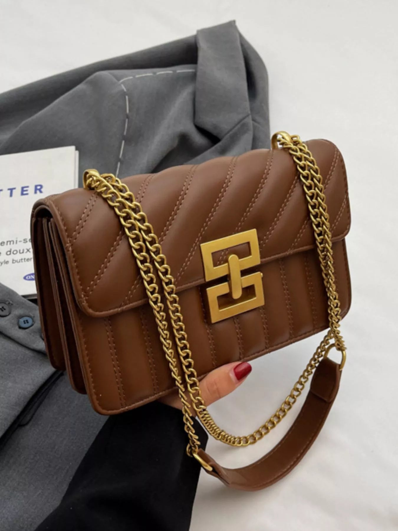 Quilted flap chain shoulder bag — additional view 2