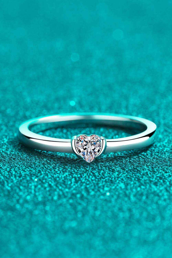 Heart-shaped cubic zirconia solitaire ring — additional view 4
