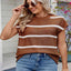 Exposed seam striped knit top — primary view