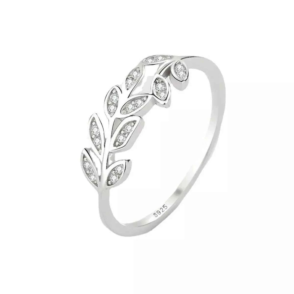 Nature-inspired leaf ring in silver-plated alloy — additional view 5