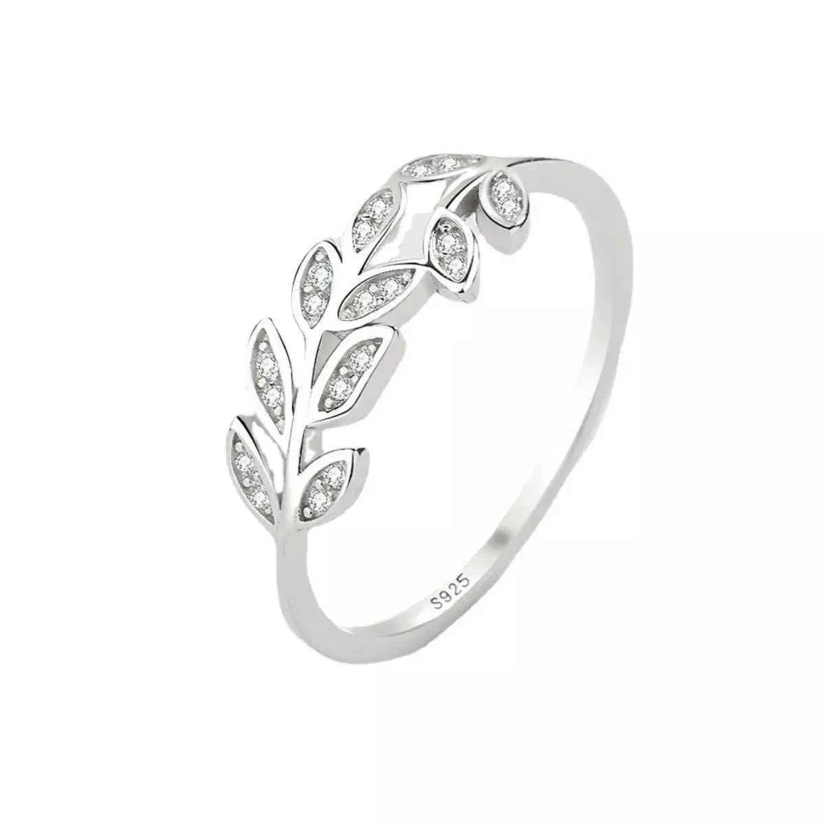 Nature-inspired leaf ring in silver-plated alloy — additional view 5