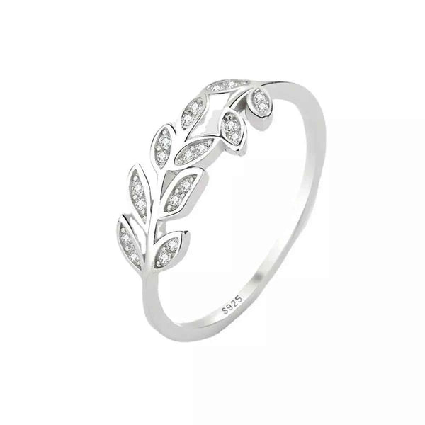 Nature-inspired leaf ring in silver-plated alloy — additional view 5