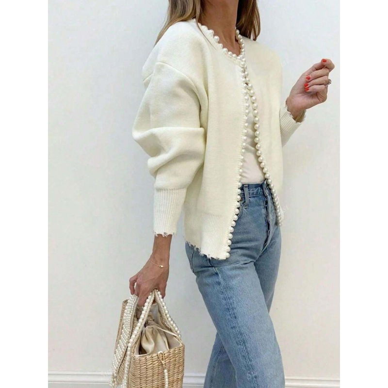 Women's Mock Neck Knitted Cardigan-Splashis, alternate view 4