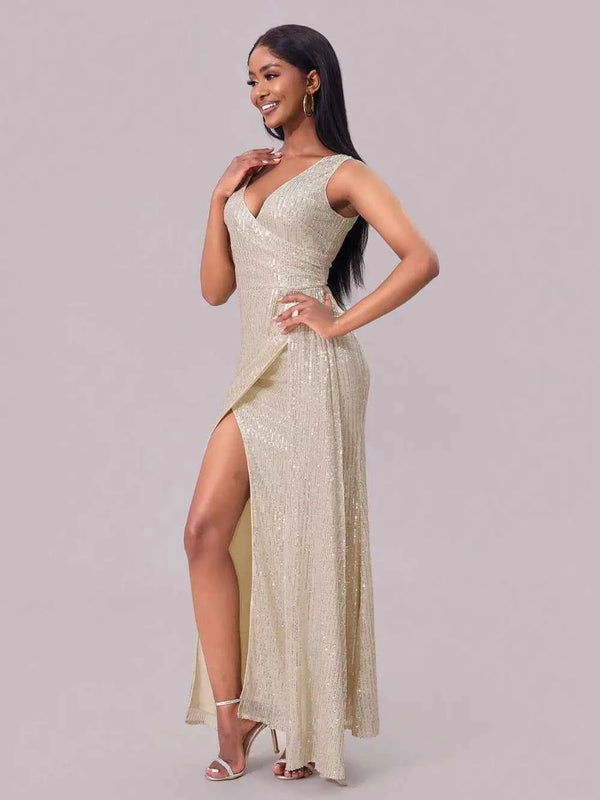 Sequin surplice maxi dress — additional view 4