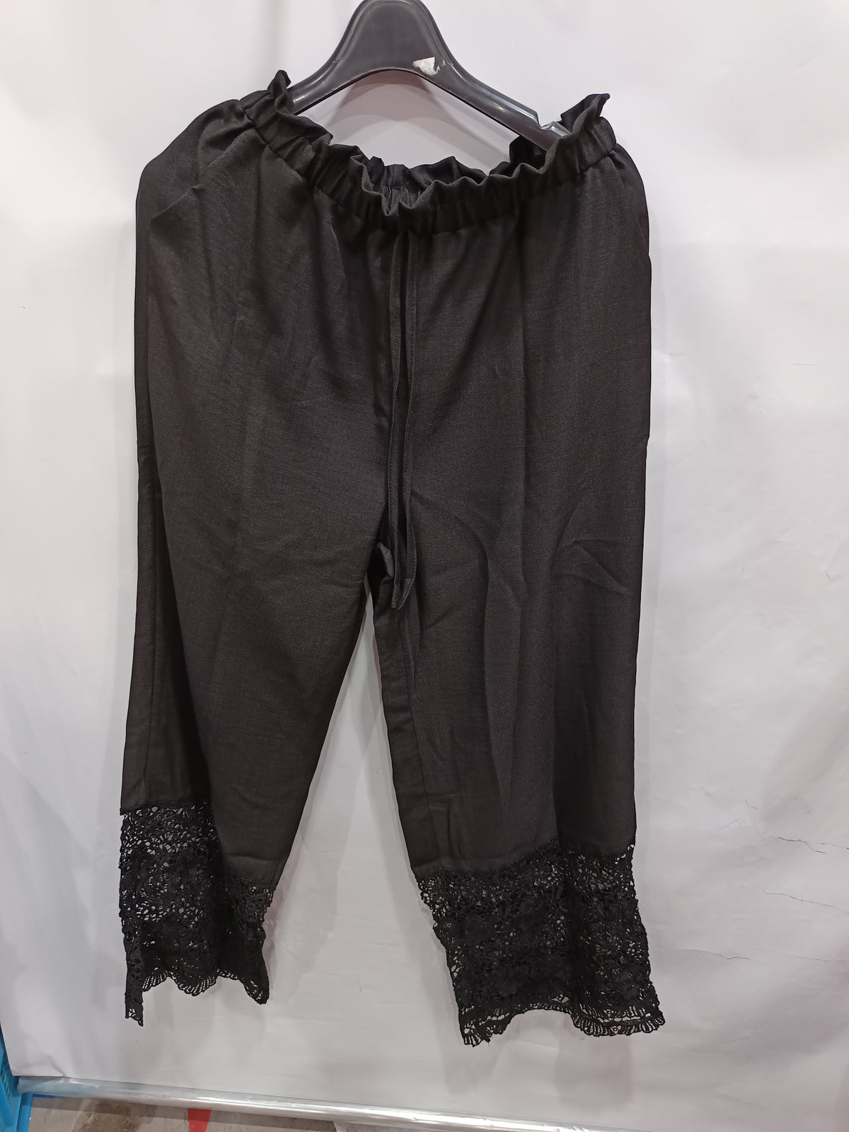 Lace-trimmed wide-leg pants product image