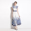 Women's Printed Belted Maxi Dress, shown in a clear product image