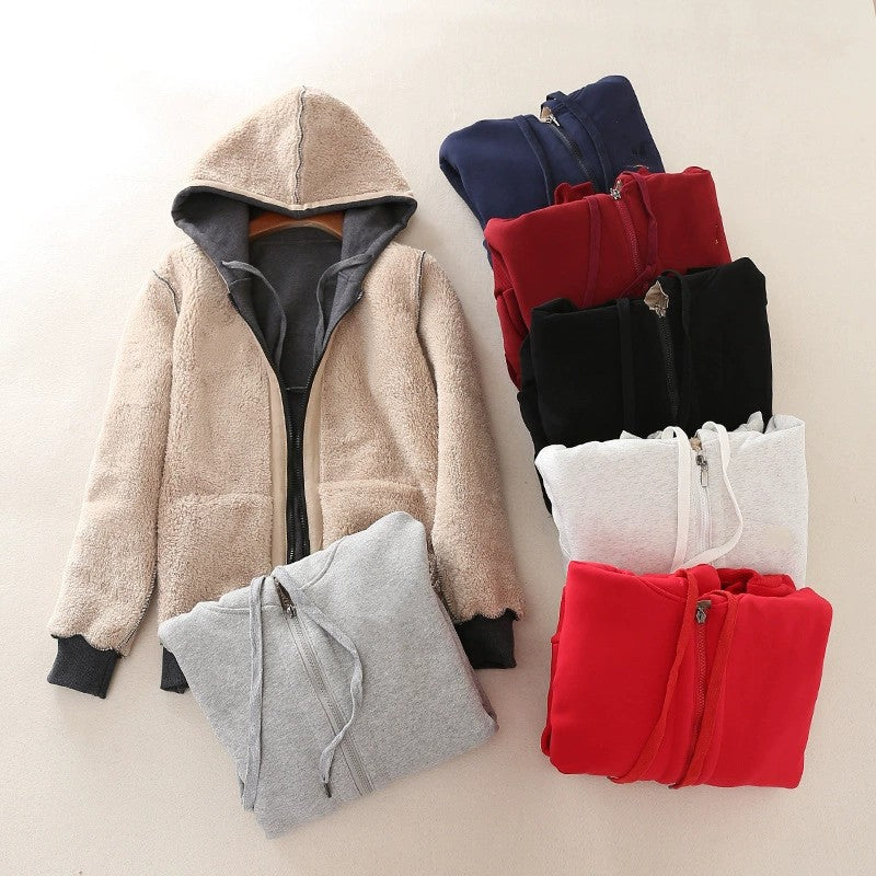 Women's Fleece Lined Thick Hooded Sweatshirt-Splashis, alternate view 4