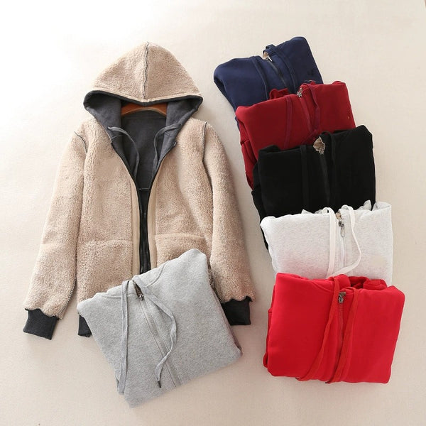Women's Fleece Lined Thick Hooded Sweatshirt-Splashis, alternate view 4