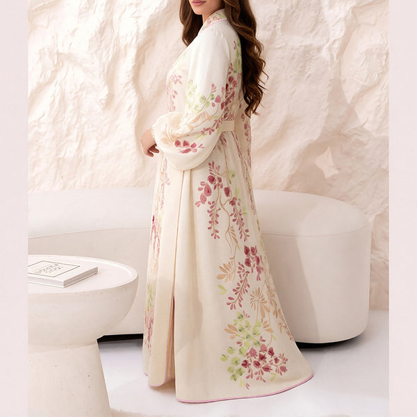 Product detail photo of Printed Lantern Sleeve Tassel Dress, everyday style, printed lantern sleeve tassel dress