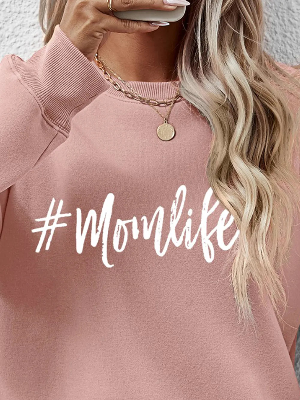 Letter Graphic Round Neck Sweatshirt view 8