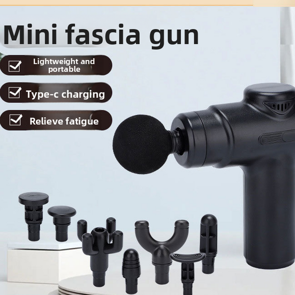 Electric fascia massage gun shown on white background