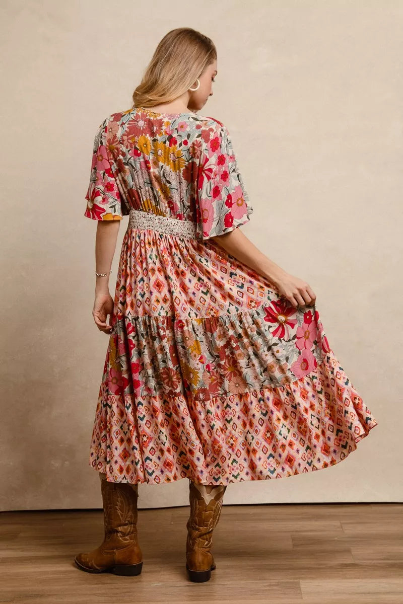 Floral Print Mix and Match Midi Dress — additional view 2