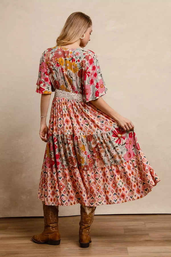 Floral Print Mix and Match Midi Dress — additional view 2
