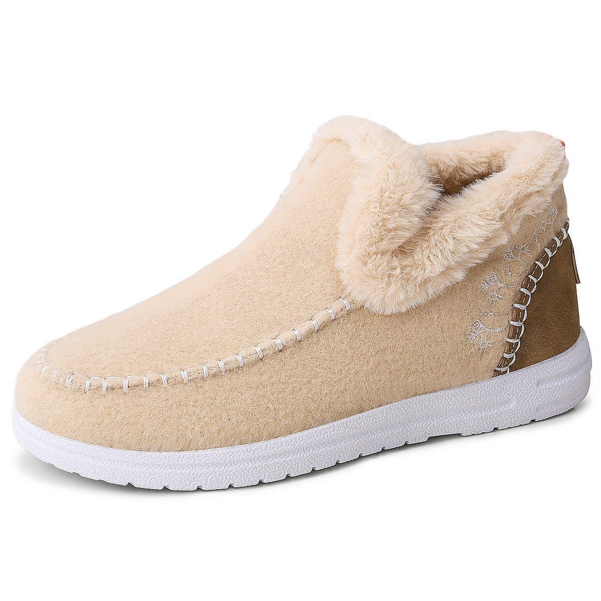 Apricot warm lined flat winter boots for women