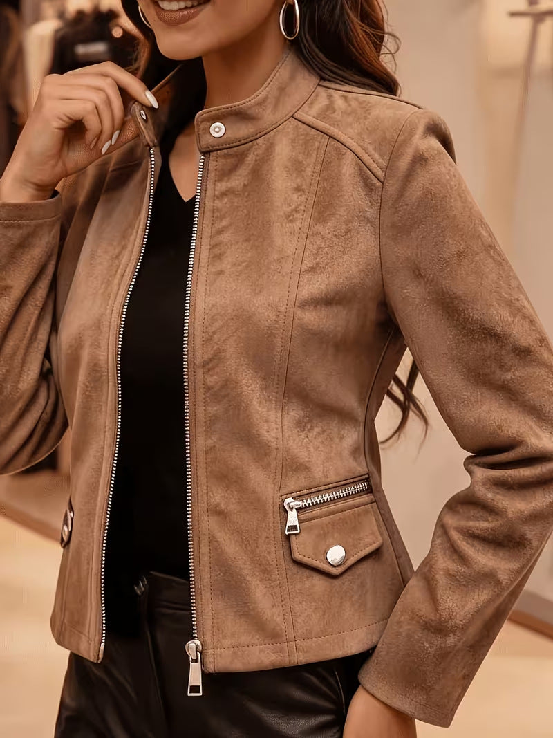 Retro metal-zip cardigan jacket for women, image 11