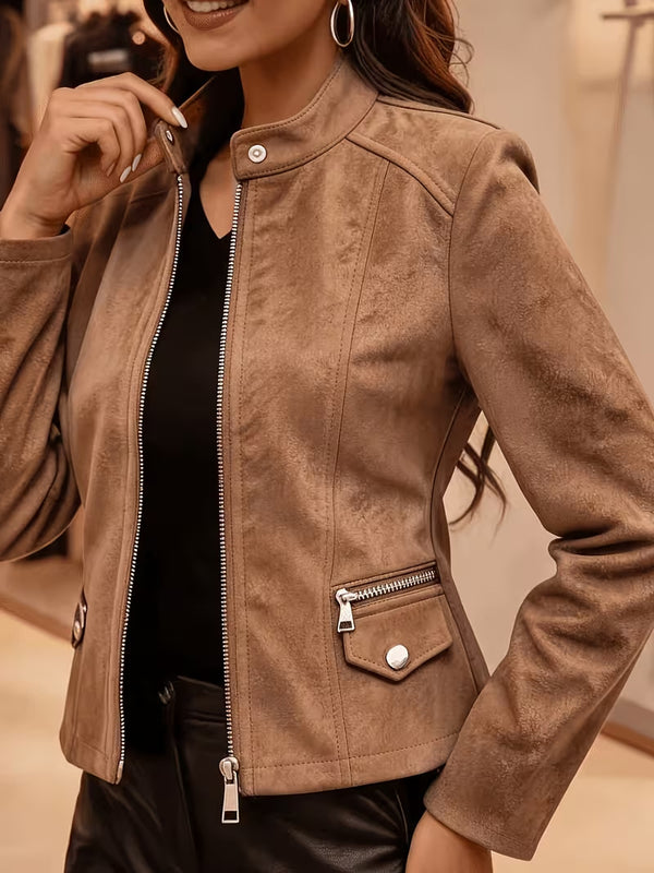 Retro metal-zip cardigan jacket for women, image 11