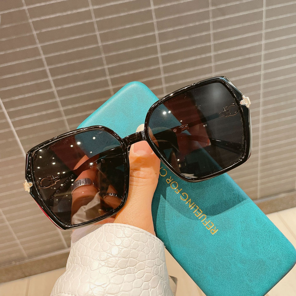 Polygon Square Sunglasses – TR90 Frame, close-up product view