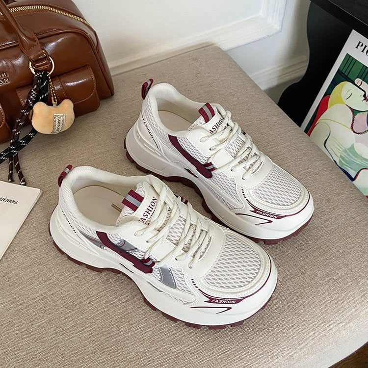 Women's Breathable Mesh Thick-Sole Derby Sneakers product image