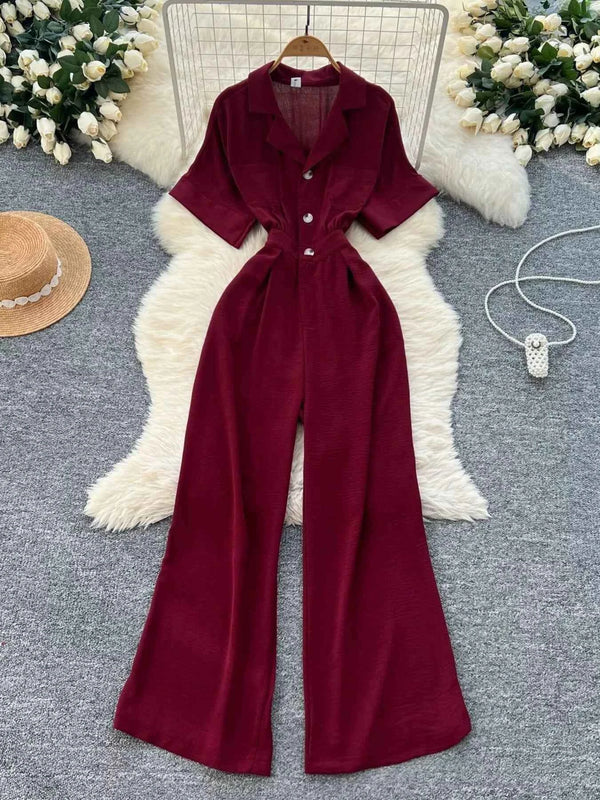 Belted tie waist wide leg jumpsuit — additional view 12