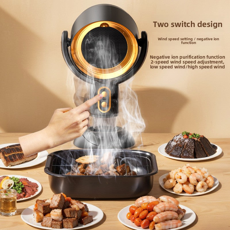 Desktop smoke extractor with air purification shown on white background