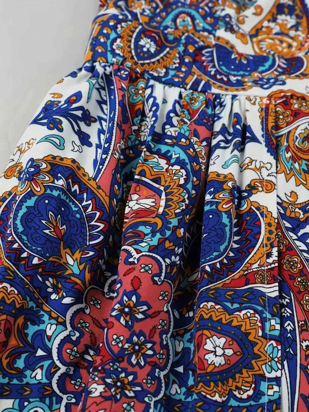 Zipper Closure Paisley Romper Sleeveless-Romper-Splashis-Splashis