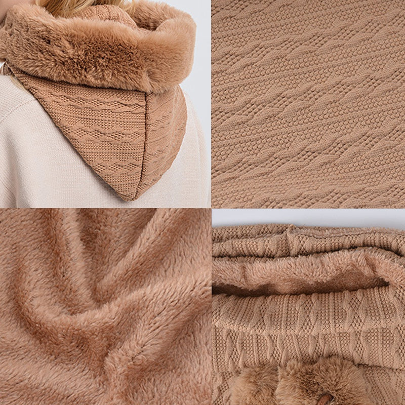 Women's Plush Hooded Hat with Scarf-Splashis, alternate view 4