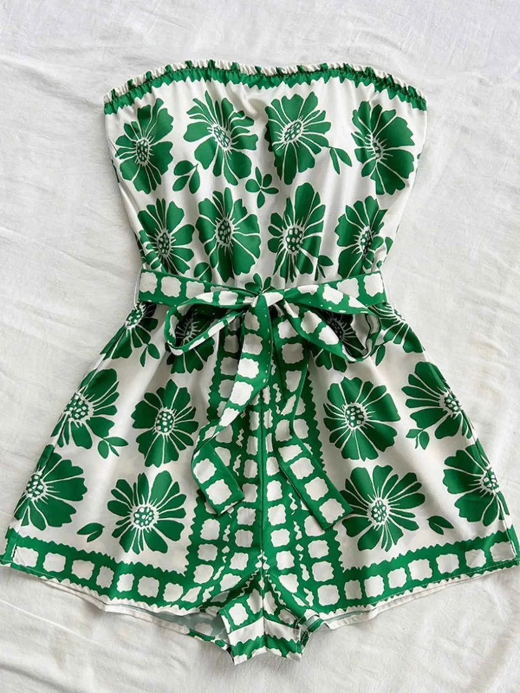 Strapless tie waist romper — additional view 7