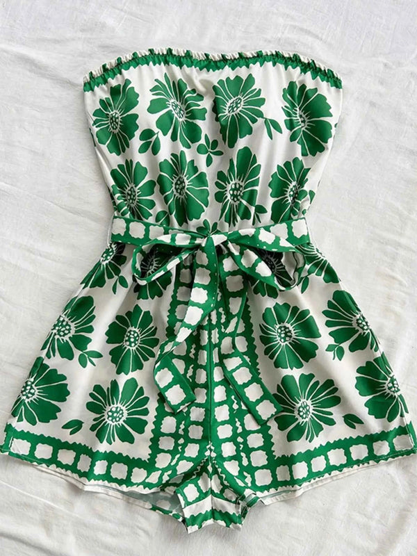 Strapless tie waist romper — additional view 7