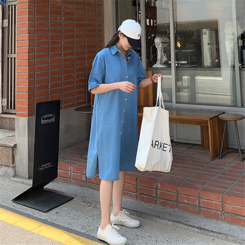 Main product photo of Loose Retro Denim Dress, loose retro denim dress, everyday style