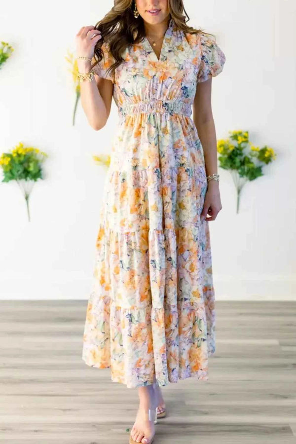 Floral smocked maxi dress — additional view 3