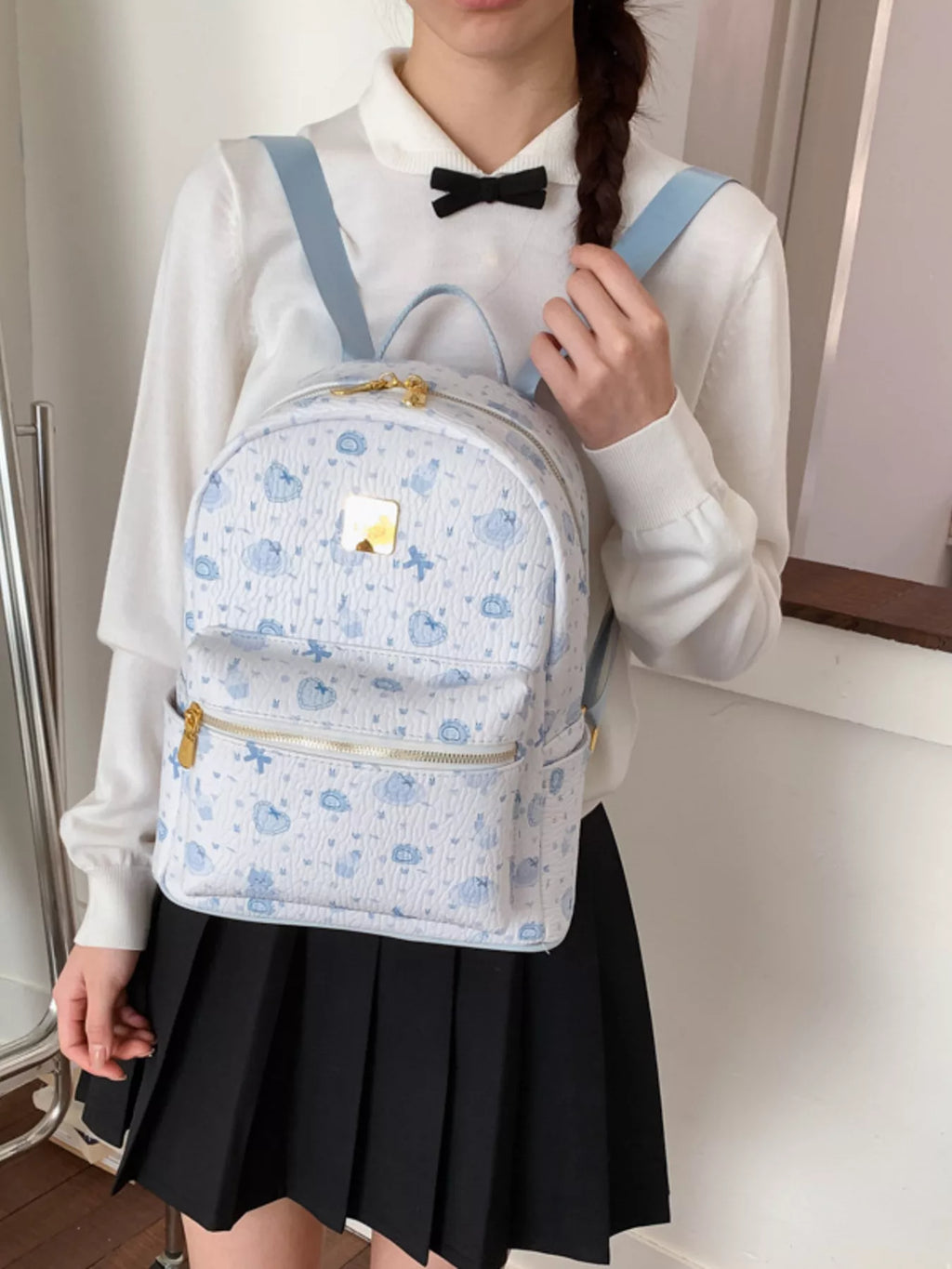 Mini Patterned PU Leather Backpack — product image 2