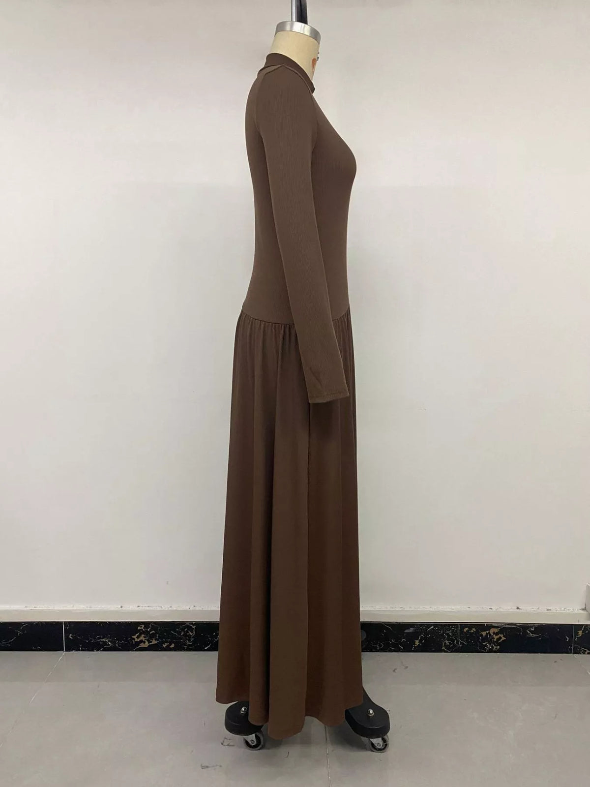 Mock Neck Long Sleeve Midi Dress, product view 10