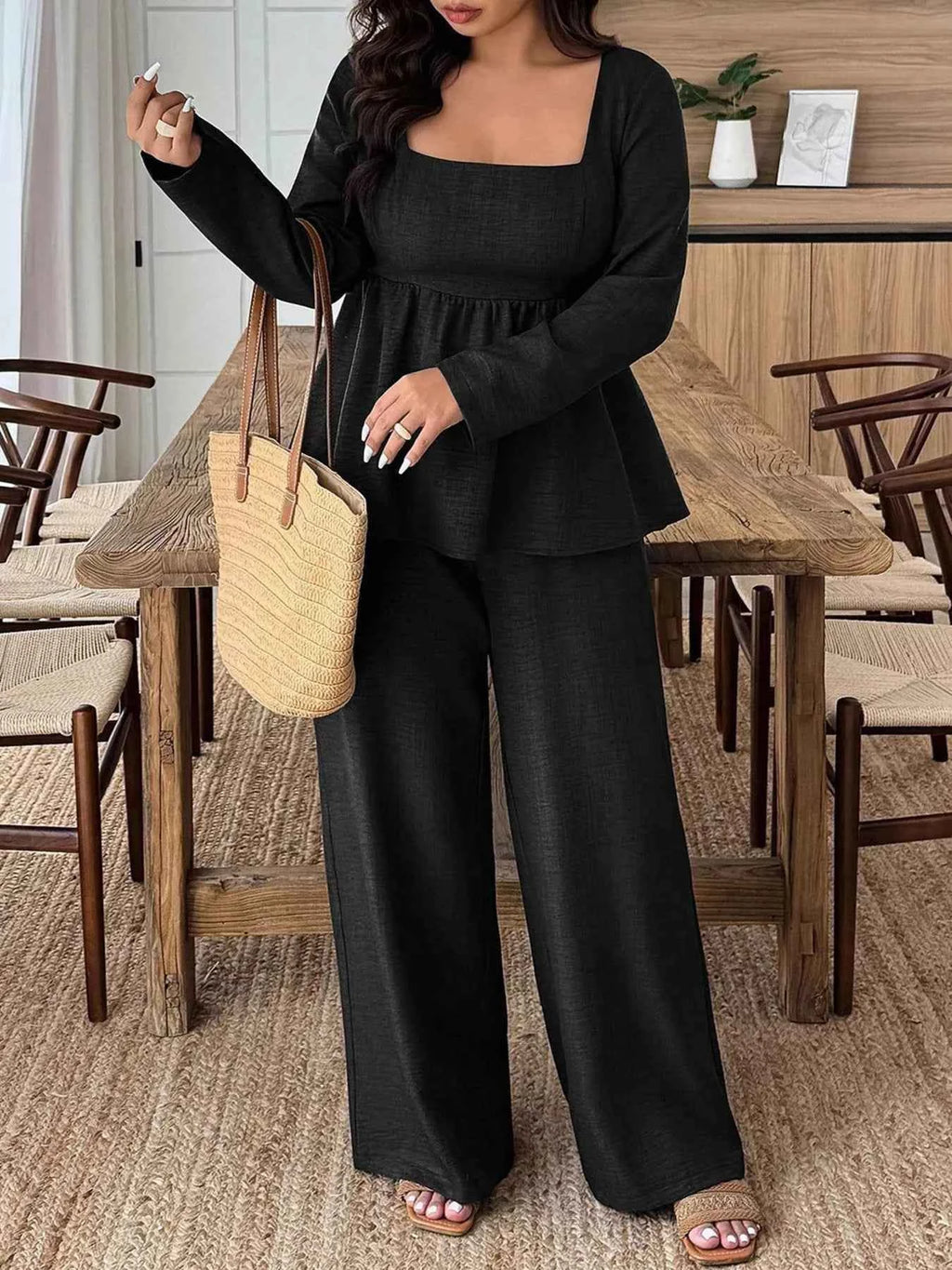 Plus size long sleeve two-piece set — additional view 12