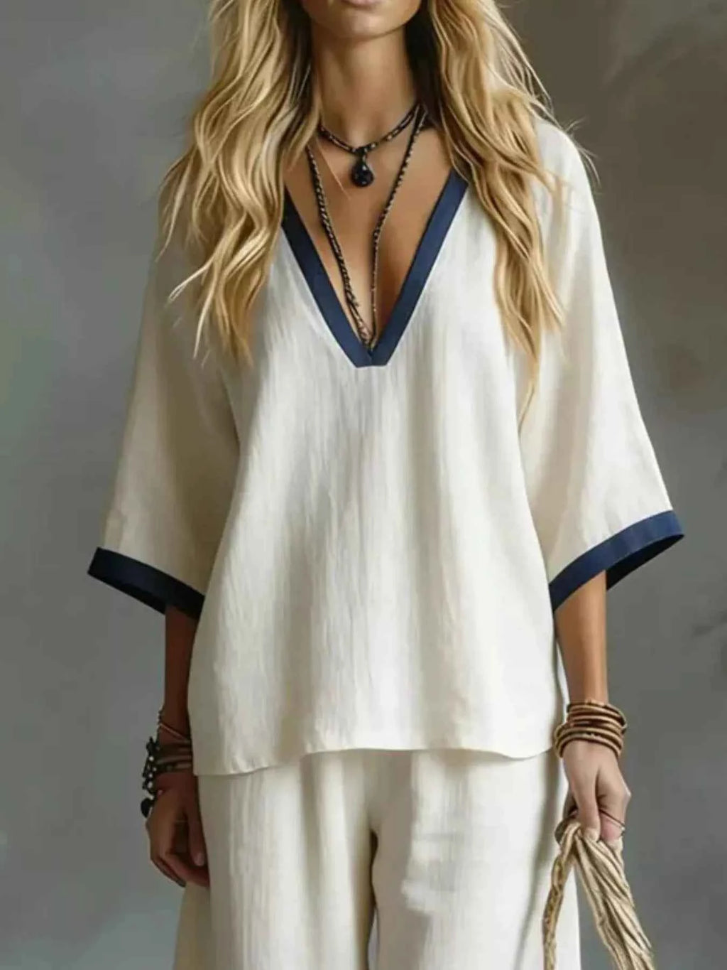 Contrast trim two-piece set — additional view 2