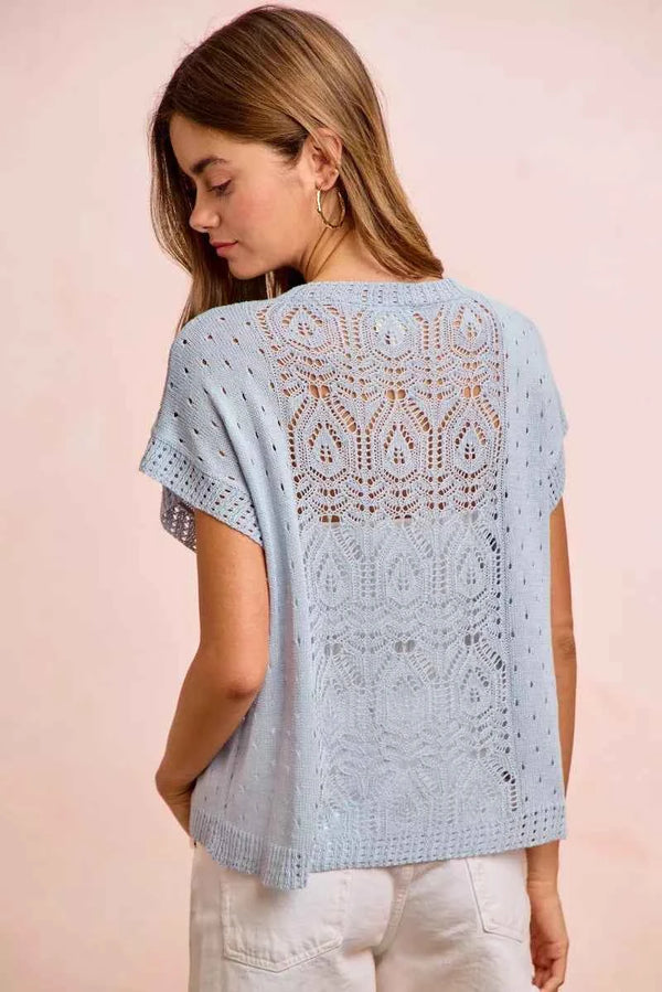 Eyelet knit top — additional view 5