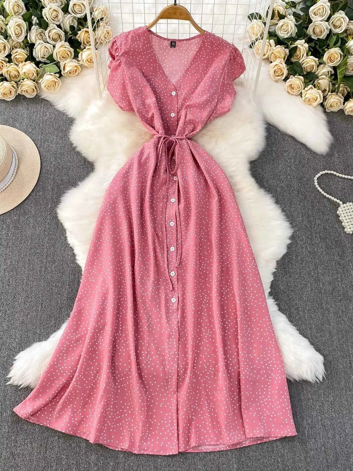 Vintage polka dot dress — additional view 4
