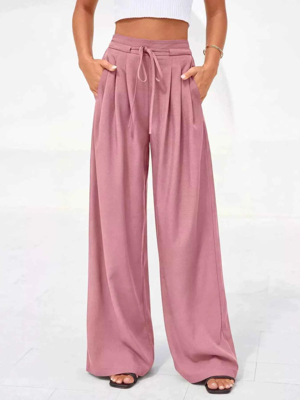 Plus size high-waisted wide-leg pants — additional view 4