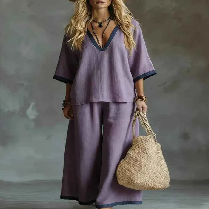 Contrast trim two-piece set — additional view 7