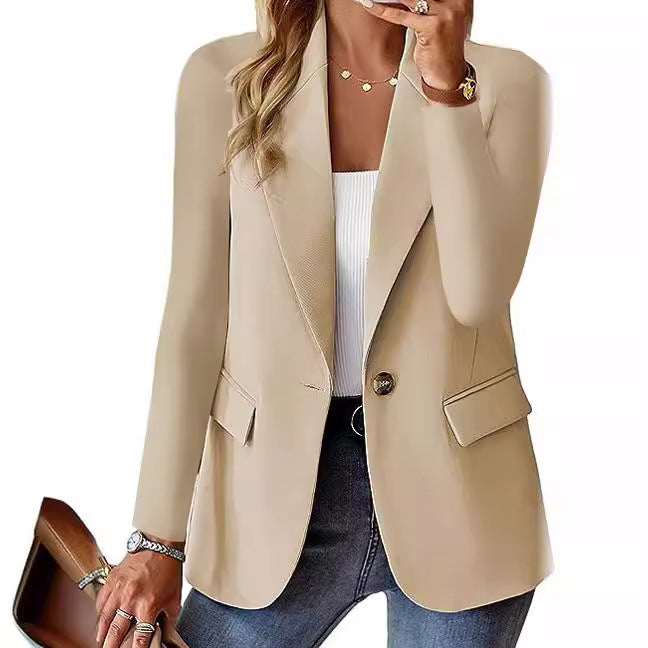 Women's Long-Sleeve Solid Color Cardigan Blazer additional product view