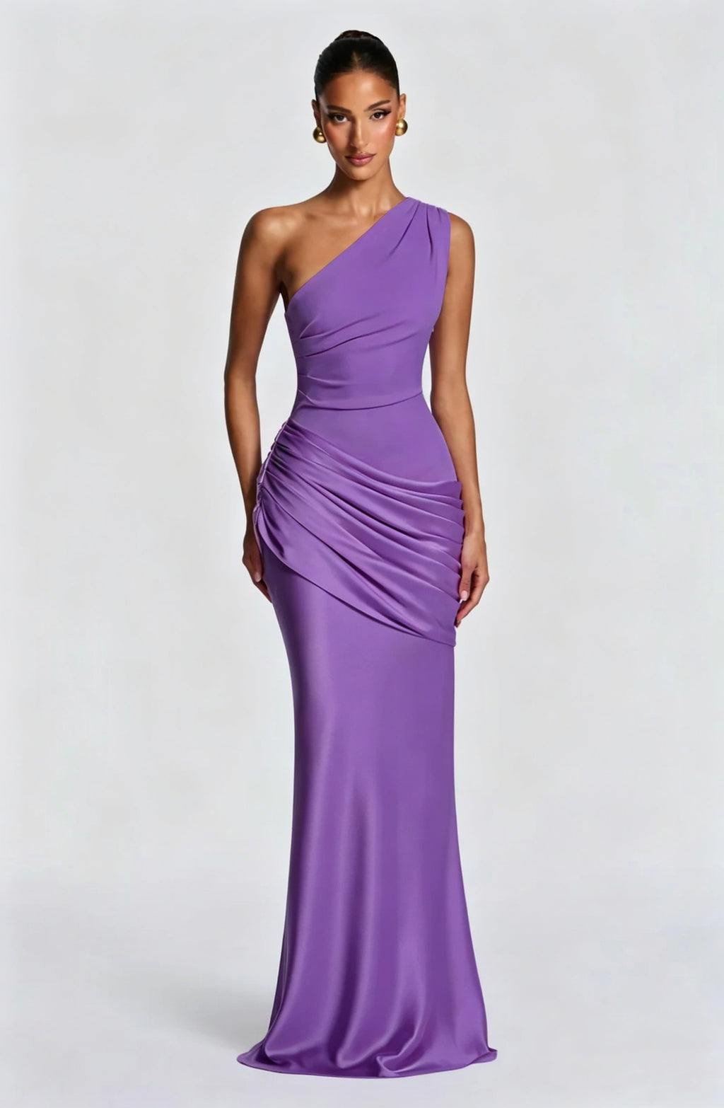 One-Shoulder Satin Mermaid Dress