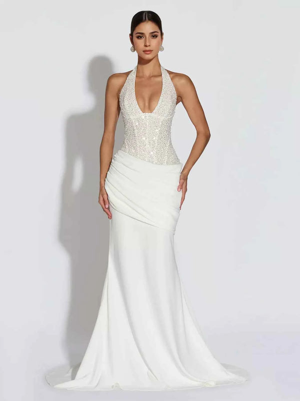 Sequin halter neck maxi dress — additional view 7