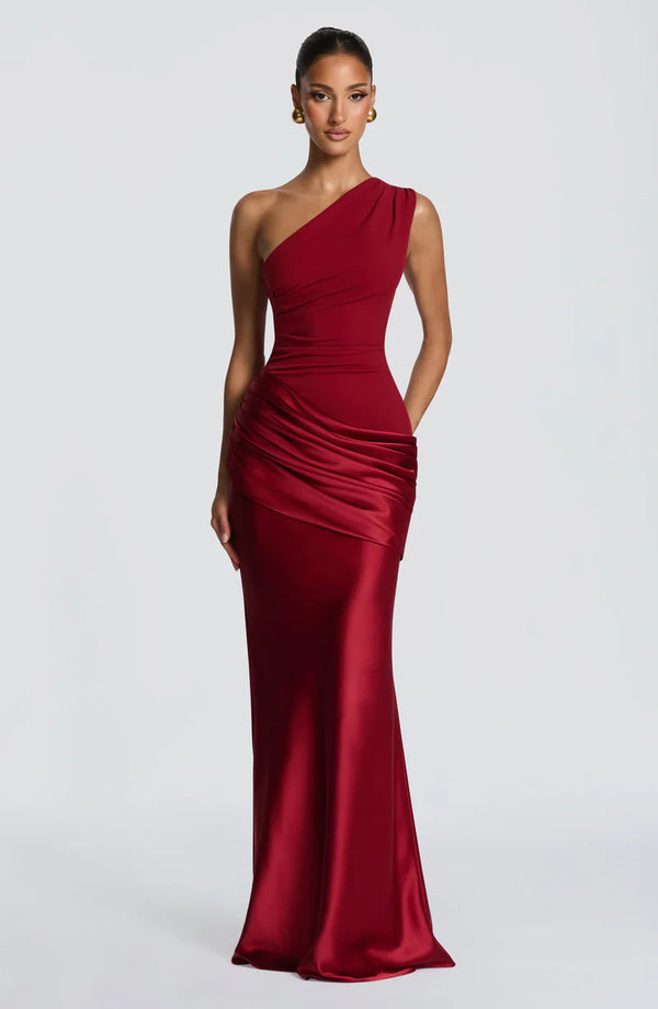 One-Shoulder Satin Mermaid Dress