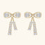 Cubic zirconia bow stud earrings 1.12 carat in silver-plated alloy — primary view
