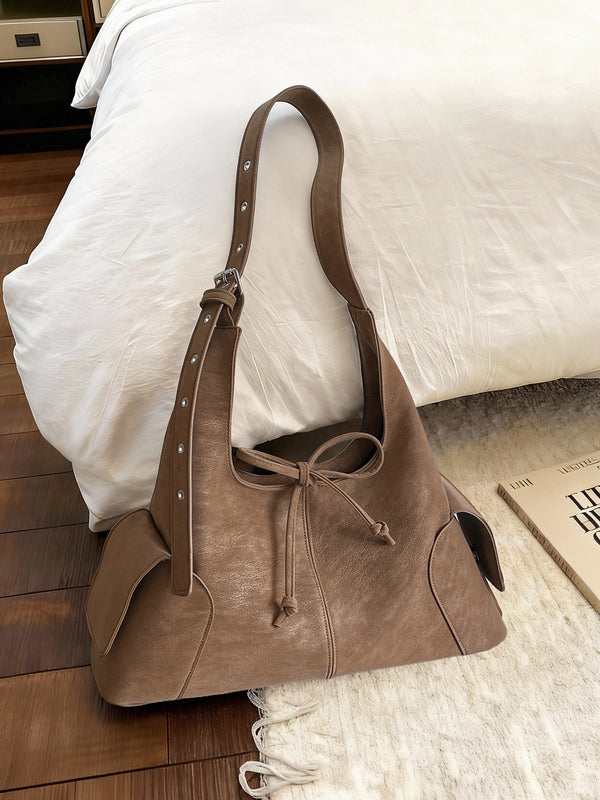 Large-capacity bag tie-knot closure detail