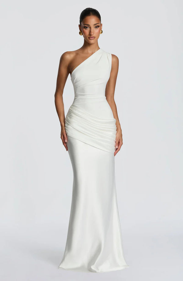 One-Shoulder Satin Mermaid Dress