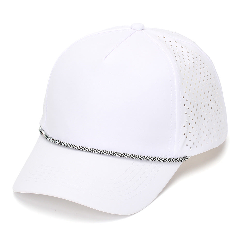 White perforated quick-dry baseball cap for women