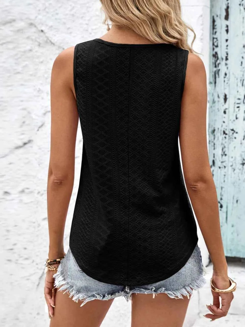 Eyelet wide strap tank top — additional view 6