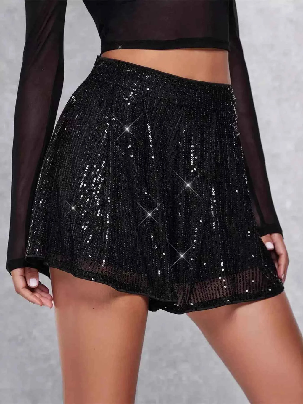 Sequin high-waist shorts — additional view 4
