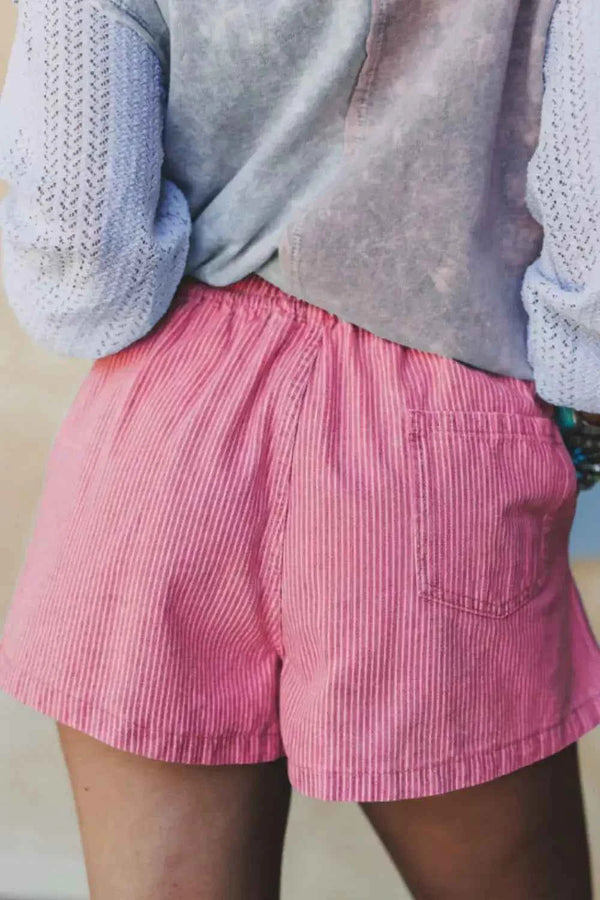 Striped shorts with elastic waist — additional view 2